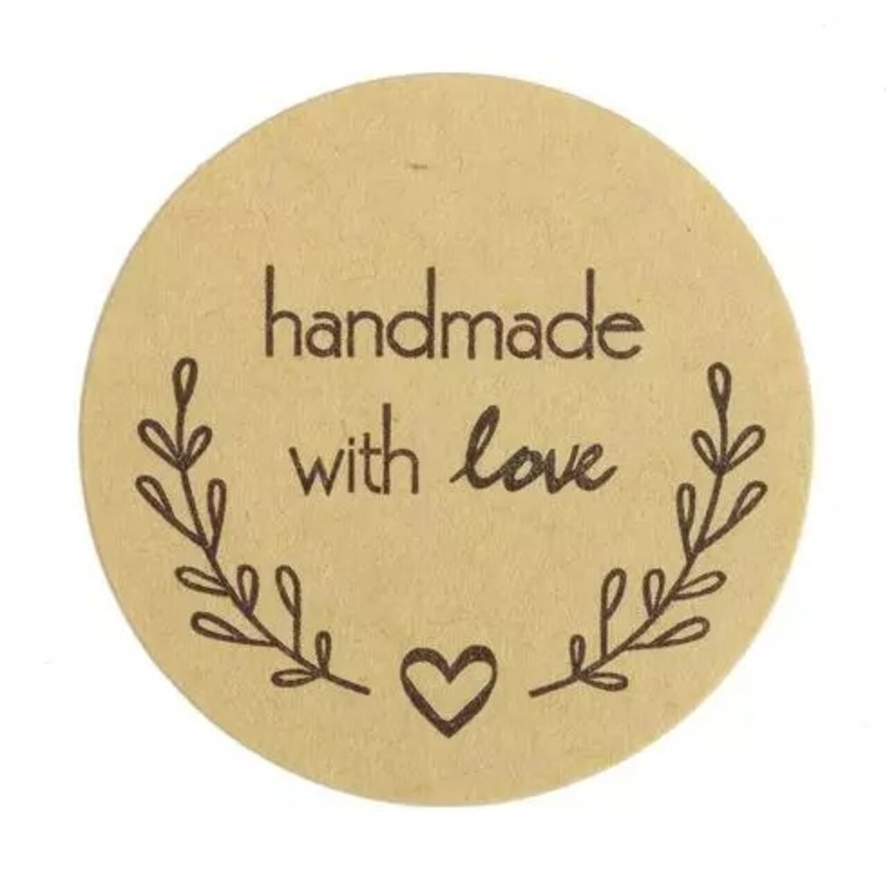 500 Natural Black 1.5" Round Self Adhesive Handmade Love STICKERS DIY Crafts